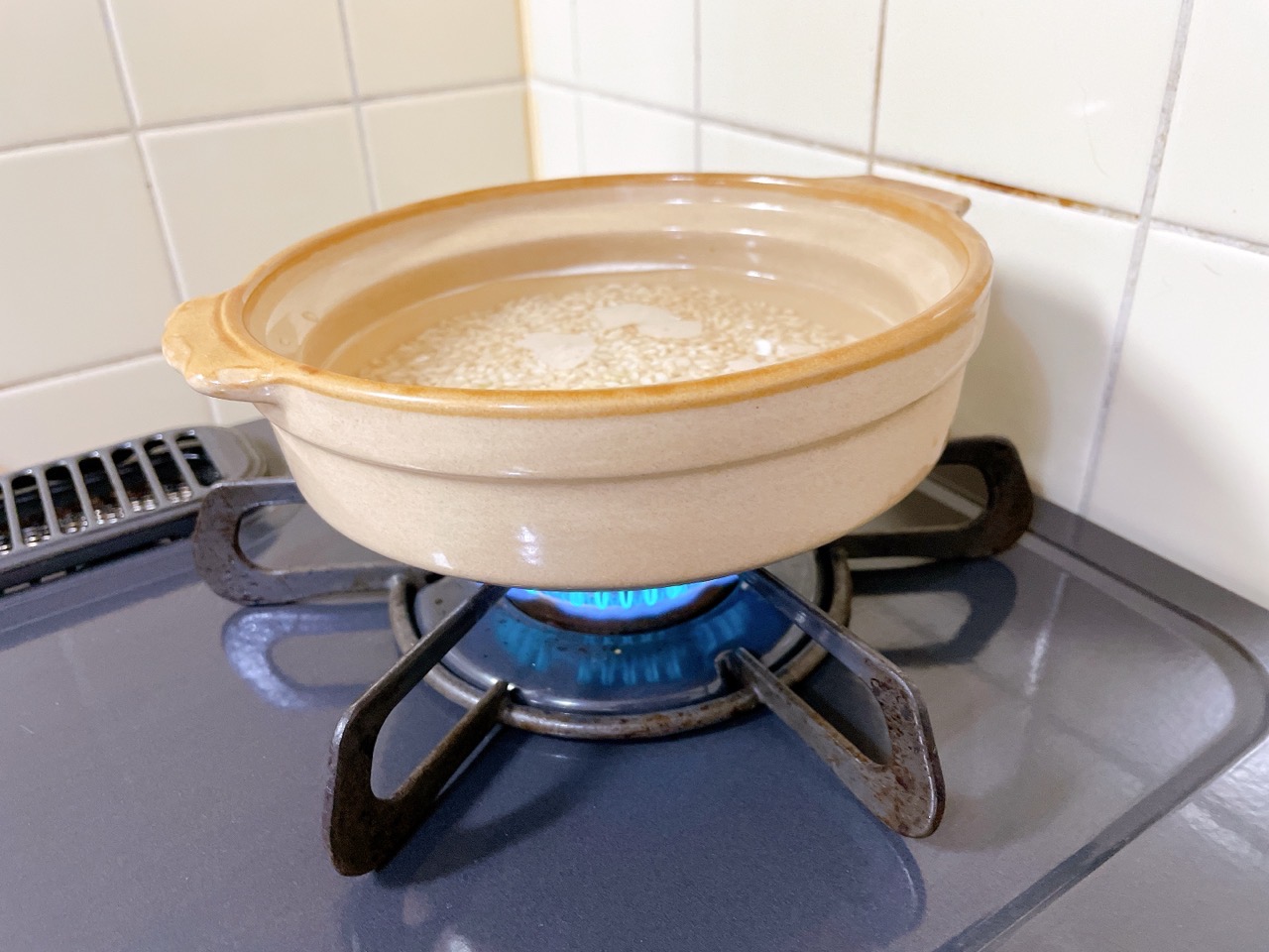 ロウカット玄米を土鍋で炊く方法